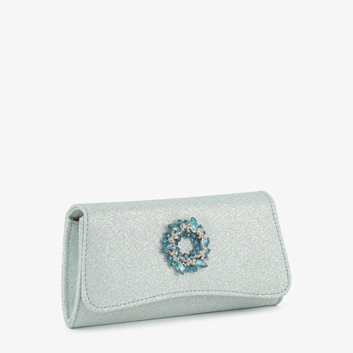 Green Crystal Embellished Evening Clutch