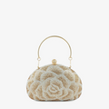 Golden Crystal Floral Top-Handle Bag